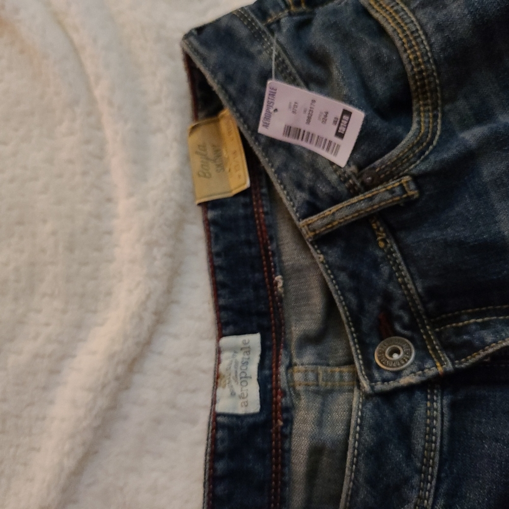 Aeropostale  S 13 / 14 Dark Blue Distressed 💙 Denim Bayla Skinny 👖 - Picture 9 of 13